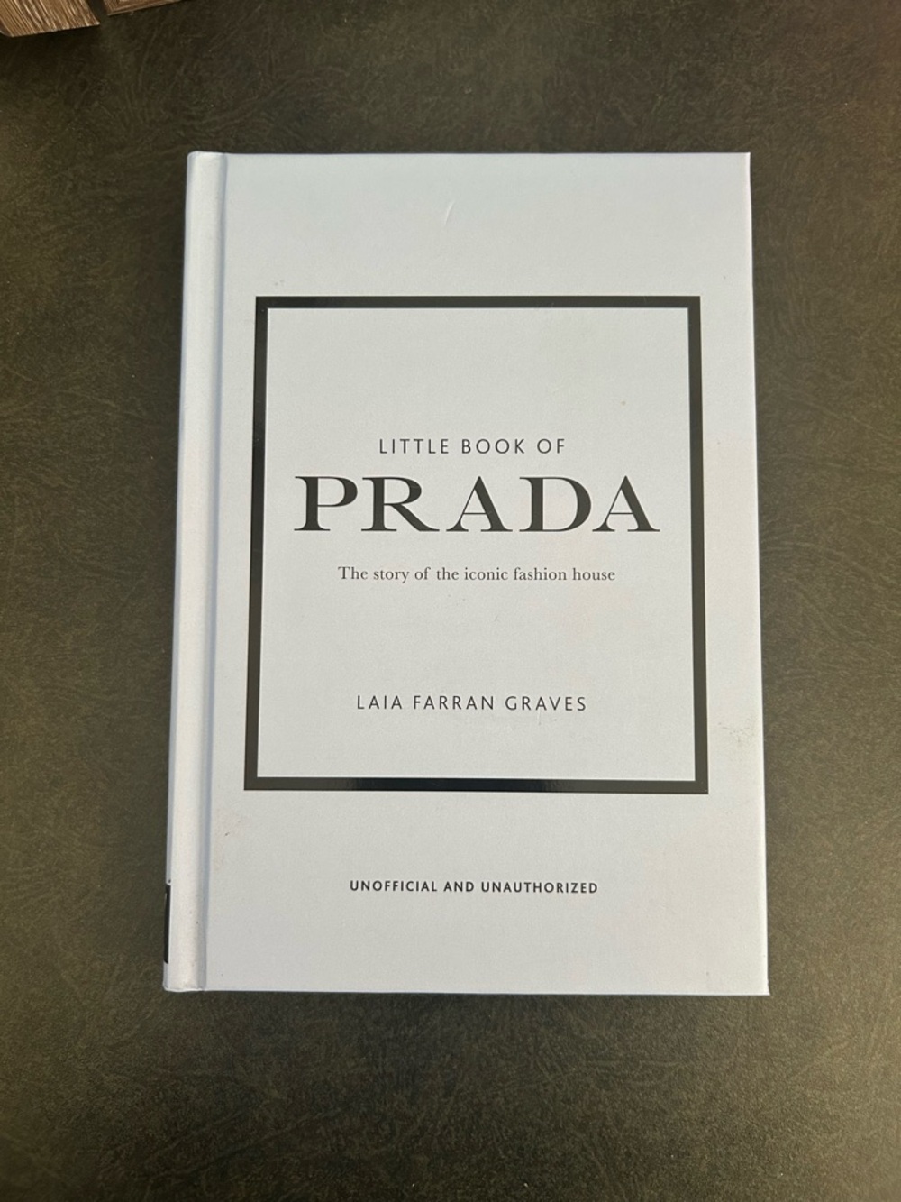 Prada Hardcover Book — Light Gray and Black Accents
